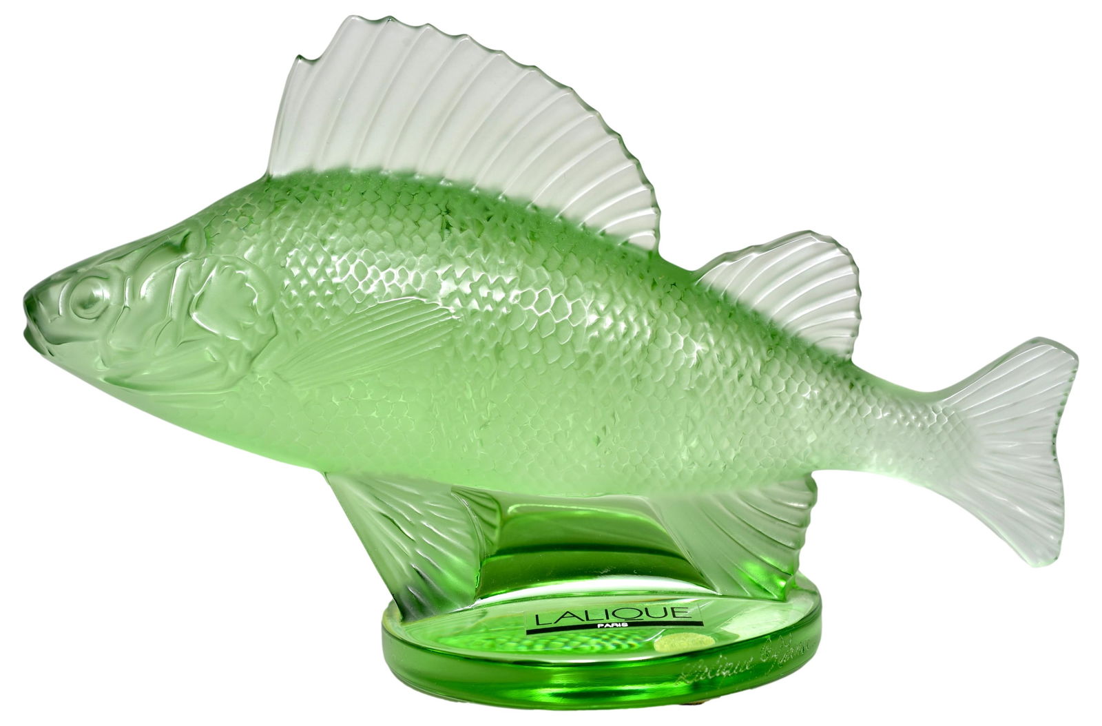 Lalique Green Crystal Perche Fish Sculpture (1 of 8)