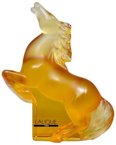 Lalique Crystal Kazak Rearing Horse Sculpture