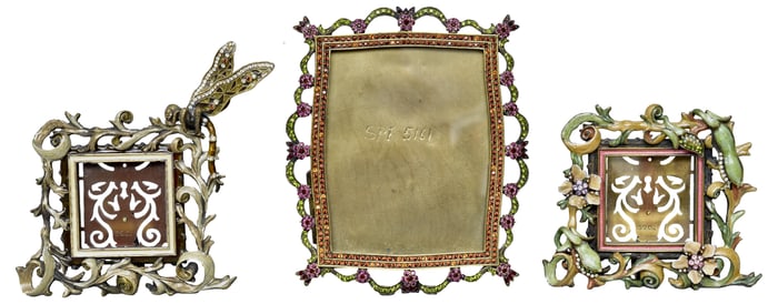 Jay Strongwater Dragonfly and Swarovski Crystal Picture Photo Frames