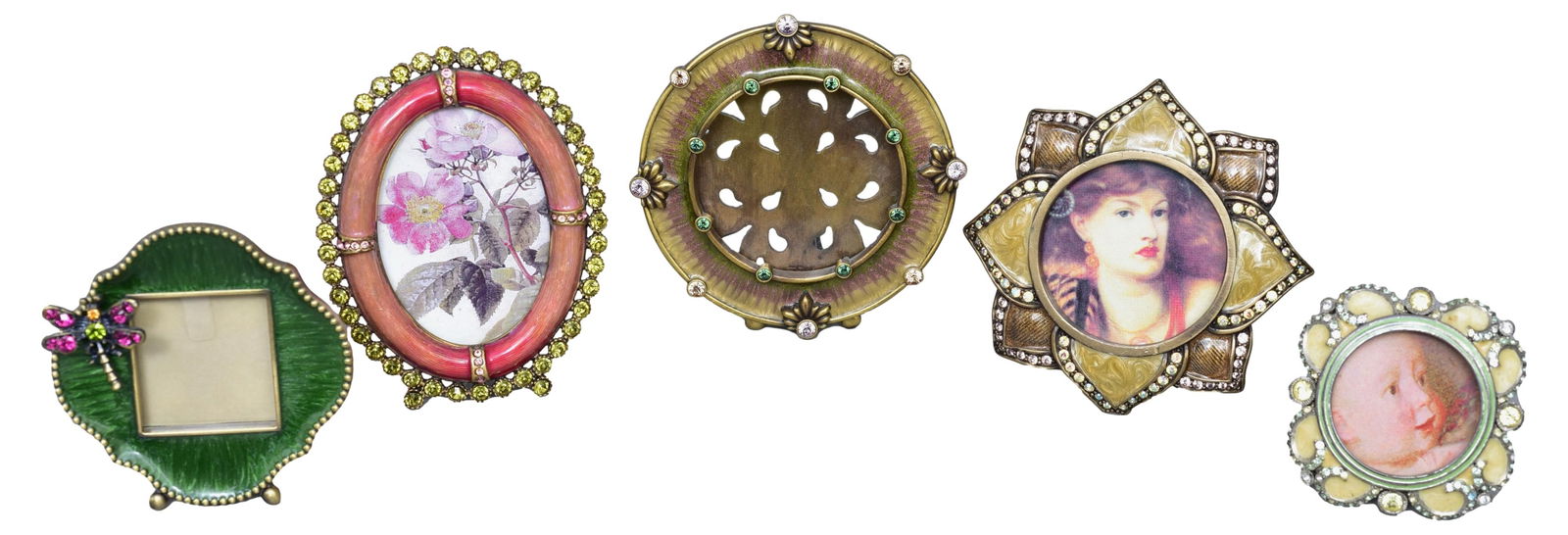 Jay Strongwater Picture Photo Frames: Largest frame holds a 2 1/2 x 2 1/2 photo The Arts Auction House offers local delivery to Manhattan, Connecticut and Westchester for most items excluding very large furniture. For a price quote on del