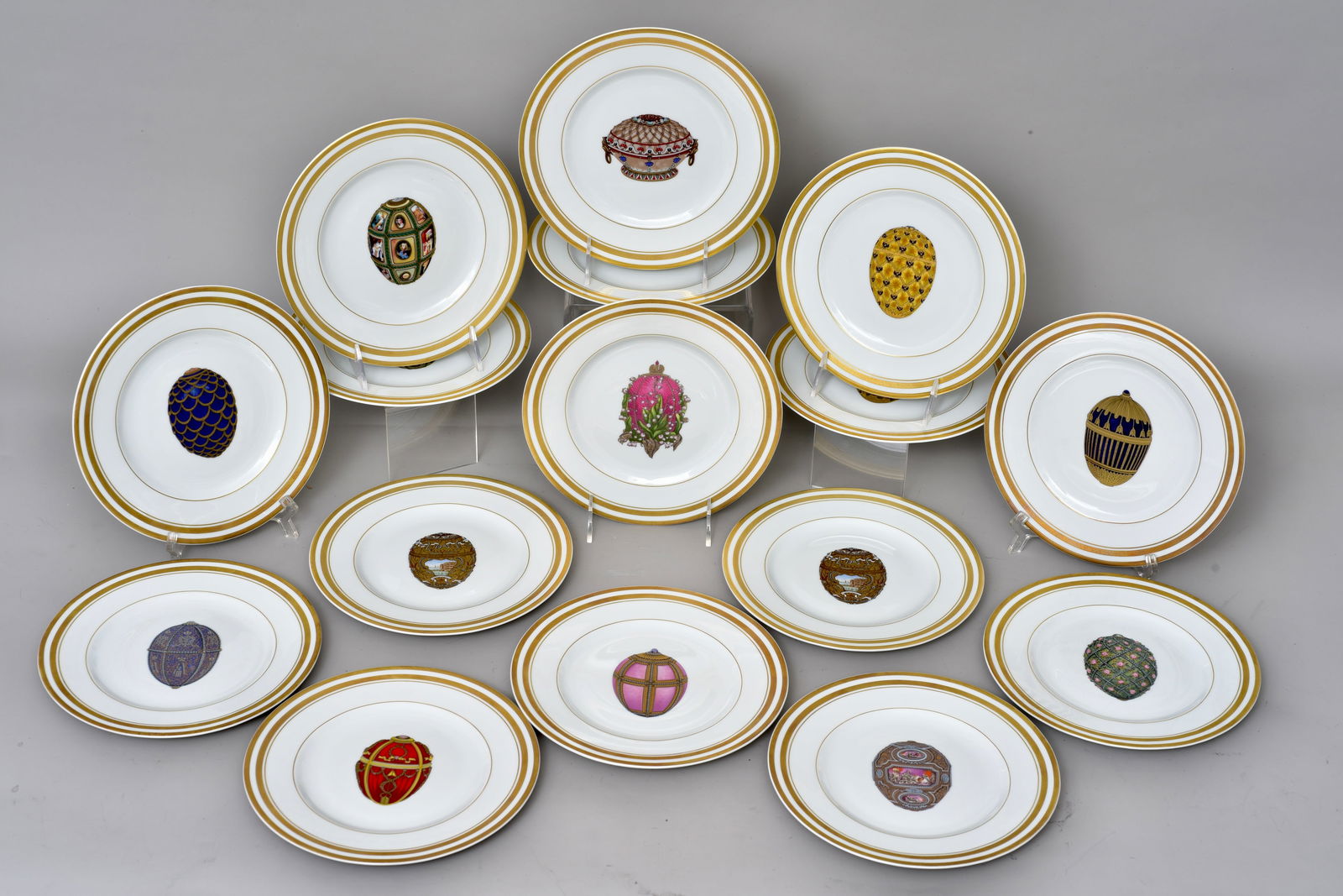 Set Of 16 Limoges Faberge Imperial Egg plates (1 of 17)