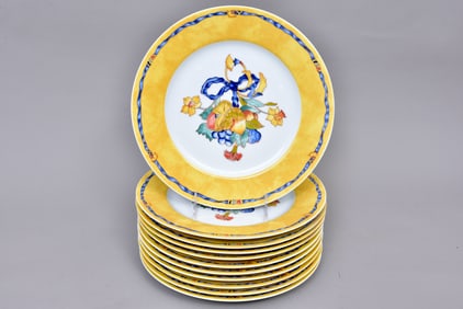 Set of 11 Bernardaud Limoges Borghese Dinner Plates