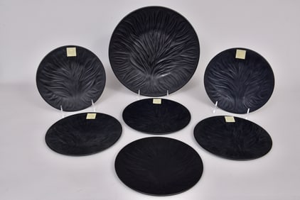 Lalique Algues Noir Pattern Plates