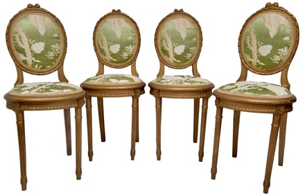 French Louis XVI Style Medallion Back Chairs