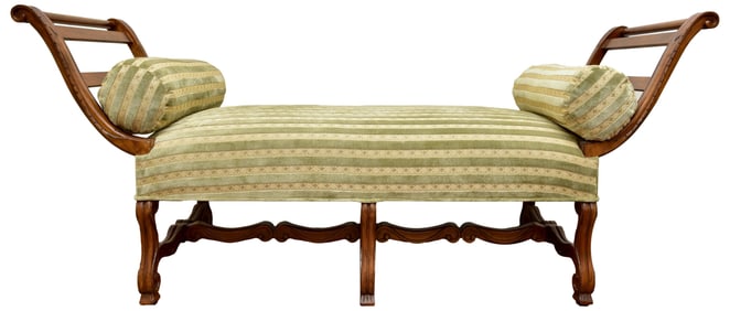 David Michael Upholstered Bench With Matching Bolster Pillows