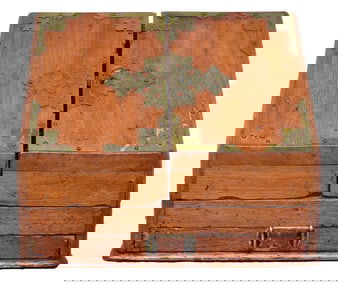 Antique Victorian Wooden Locking Desk Letter Box