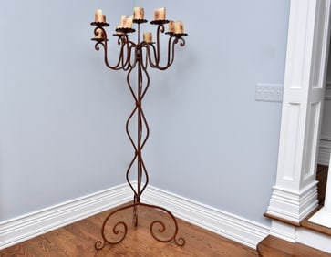 Jan Barboglio Iron Nine Arm Candelabra