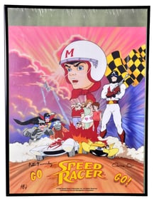 Signed Go Speed Racer Go Anime Lithograph