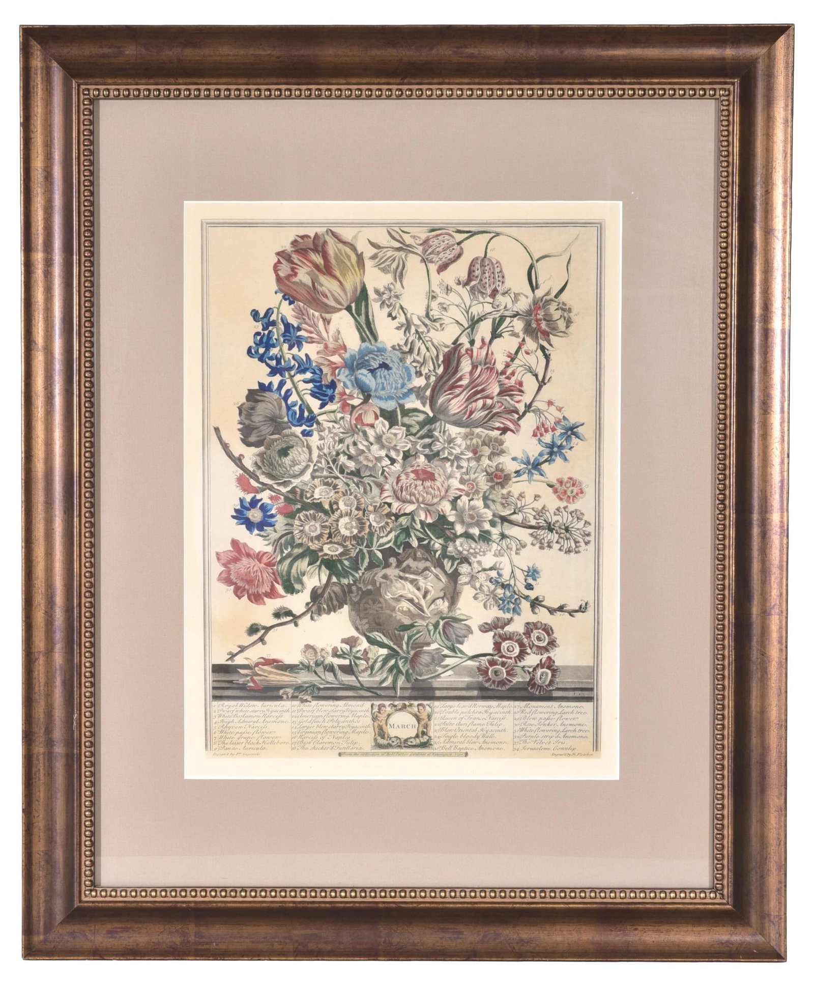 March Bouquet Framed Engraving by Robert Furber (1 of 7)