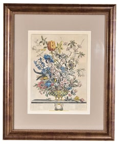 February Bouquet Framed Engraving by Robert Furber