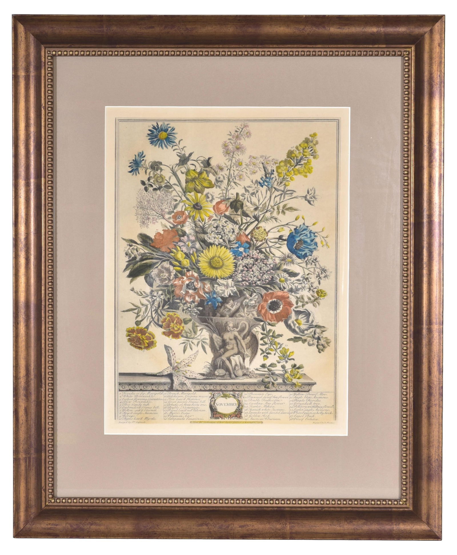 November Bouquet Framed Engraving by Robert Furber (1 of 7)