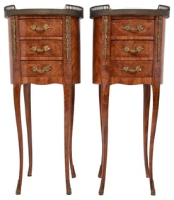 Antique French Louis XIV Style Marble Top Stands