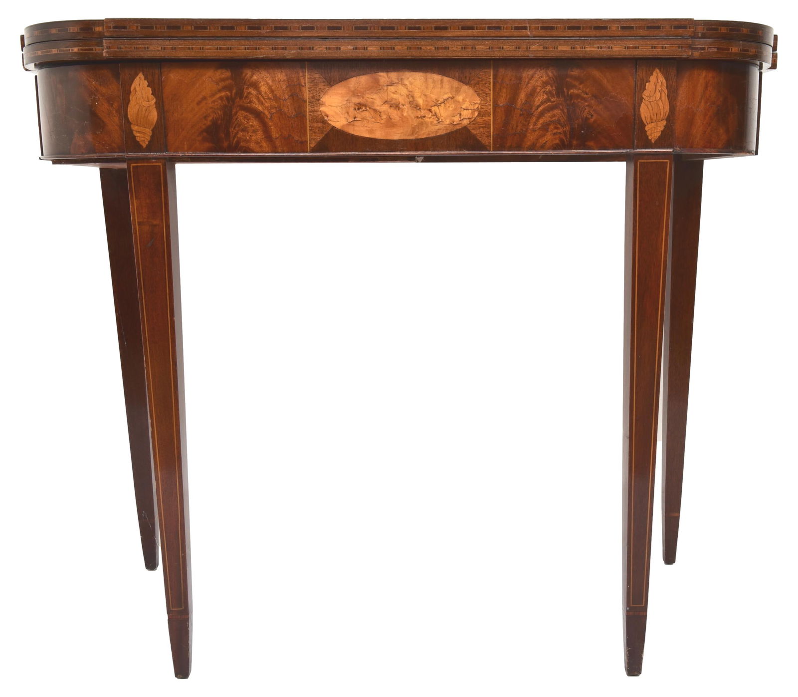 Federal/Hepplewhite Style Inlaid Mahogany Card Table (1 of 13)
