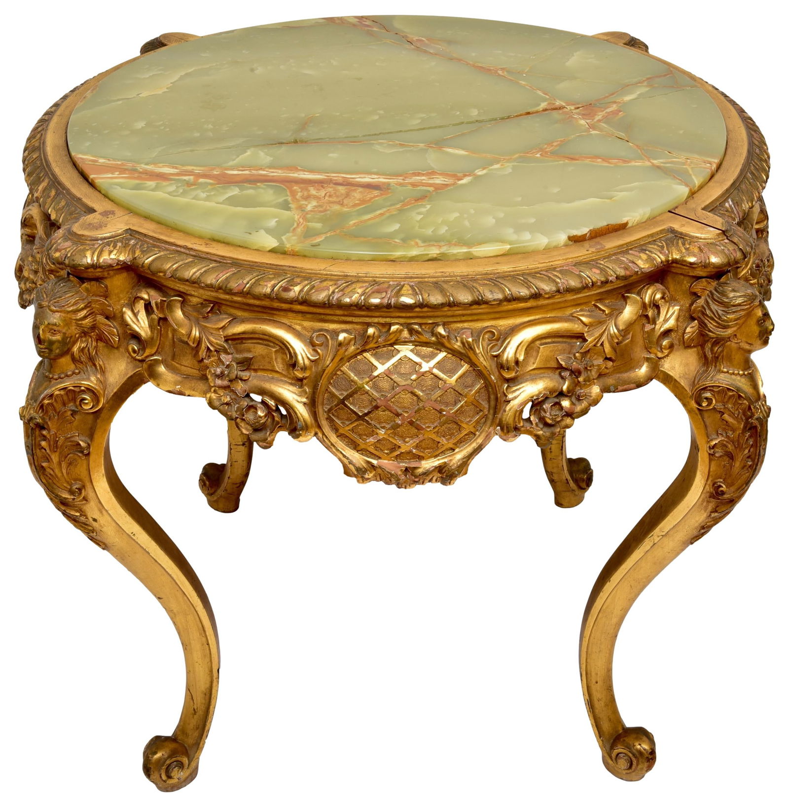 Gilt Rococo Figural Marble Top Table (1 of 15)