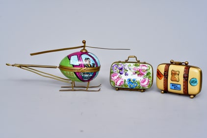 Three Limoges Porcelain Trinket Boxes