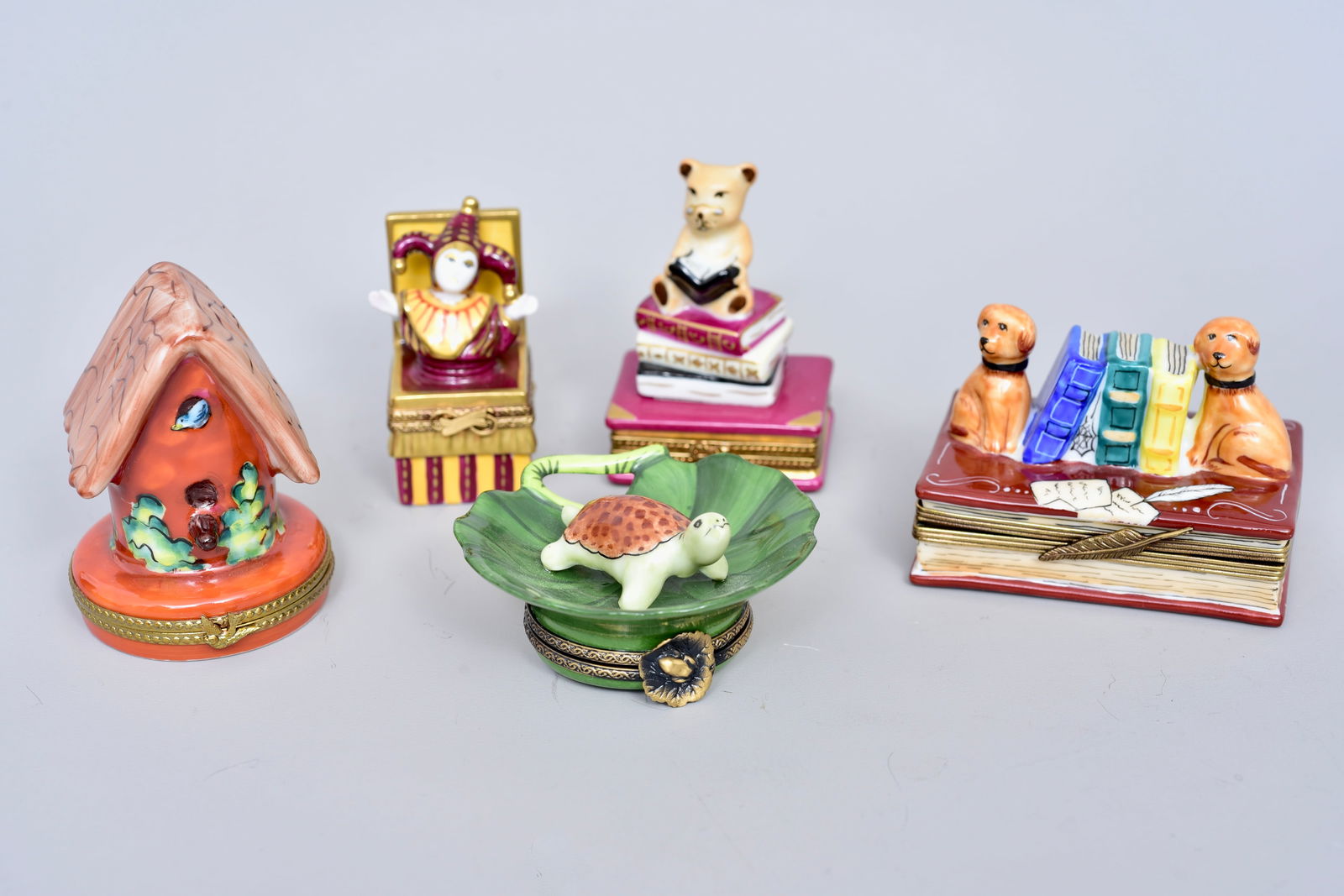 Five Limoges Porcelain Trinket Boxes (1 of 12)