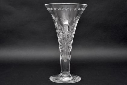 William Yeoward Etched Trumpet Fern Vase