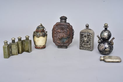 Chinese Snuff Bottles and Tiffany Sterling Silver Snuff Bottle