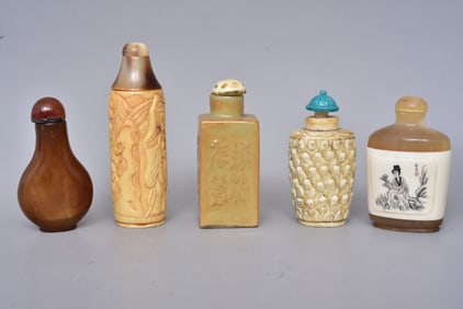 Five Chinese Snuff Bottles