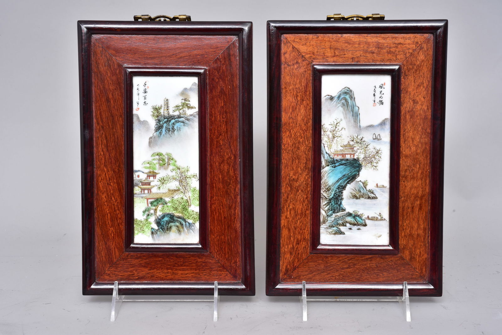 Chinese Framed Porcelain Landscape Plaques (1 of 10)