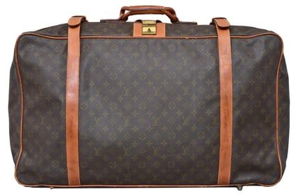 Vintage Louis Vuitton Double Strap Monogram Leather Suitcase