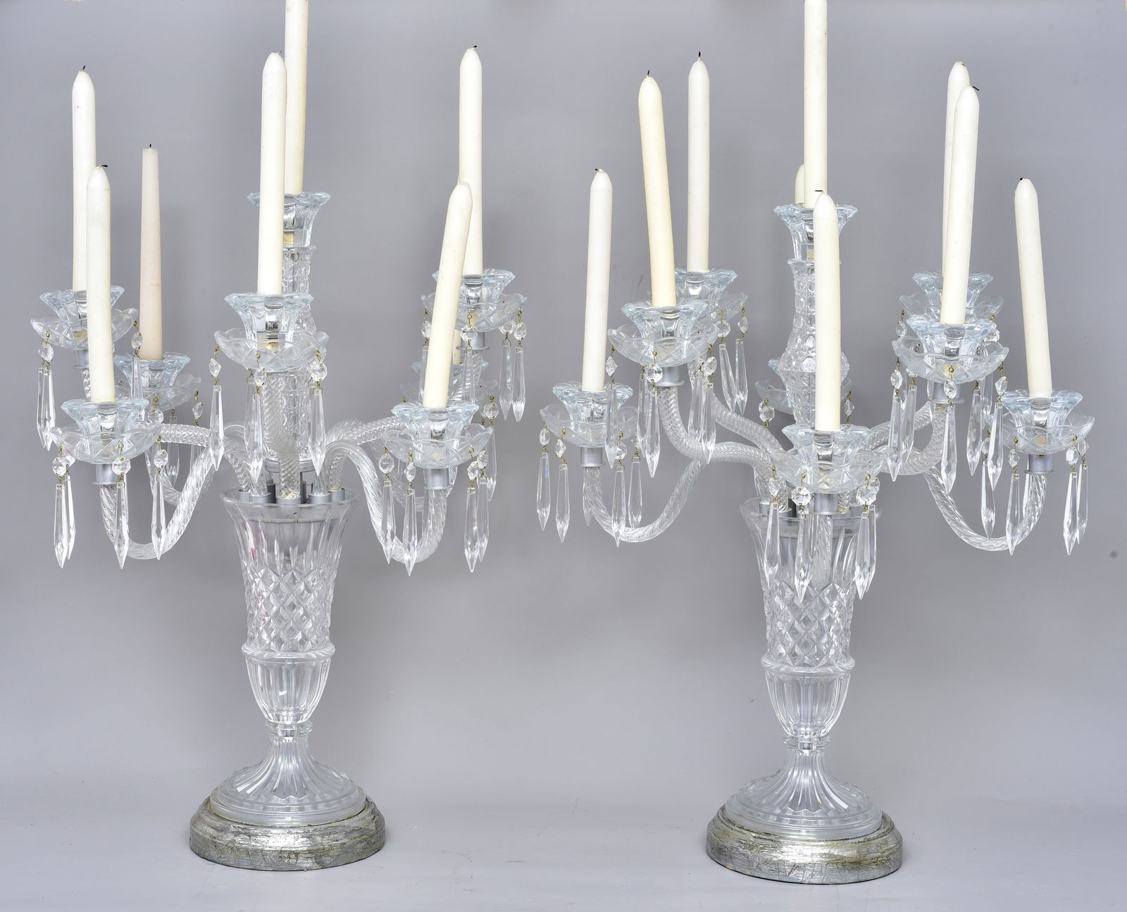 Pair of Nine Arm Crystal Candelabras (1 of 10)
