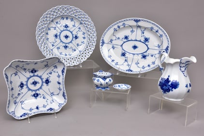 Collection of Royal Copenhagen Blue Fluted Serving Pieces