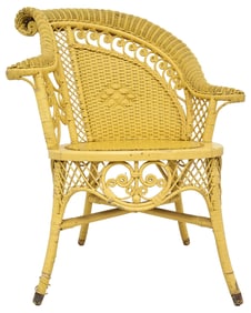 Yellow Wicker Chair Photographers Chair