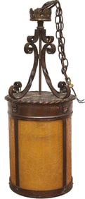Antique Spanish Revival Cast Iron Lantern Pendant