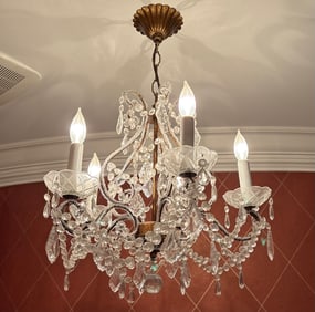 Five Arm Crystal Chandelier