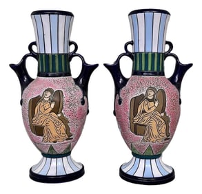 Amphora Secessionist Art Deco Eleanor Ceramic Vases