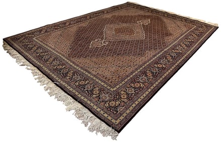 Persian Tabriz Hand Knotted Wool Area Rug (12’ x 9’)