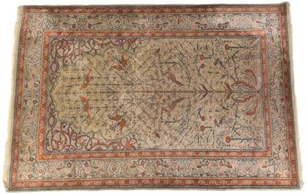 Persian Kashan Tree of Life Hand Knotted Prayer Rug (5'9" x 3'6")