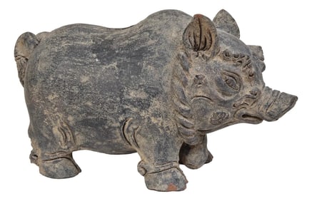 15th Century Majapahit Terracotta Piggy Bank Sculpture
