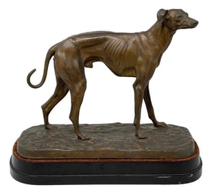 Patinated Bronze Greyhound Sculpture