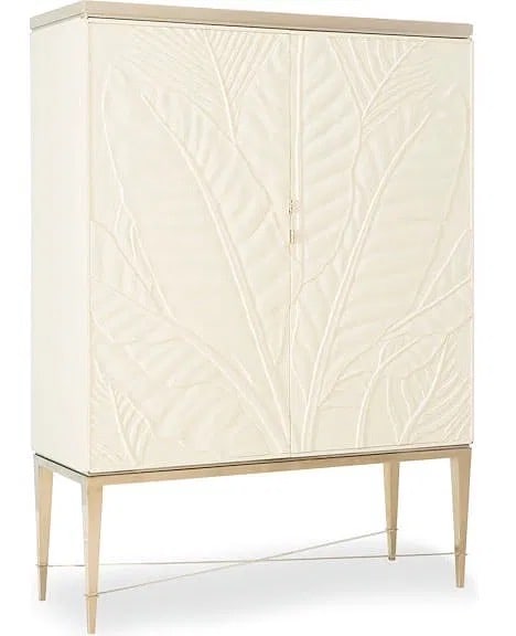 Caracole Palms Up! Bar Cabinet: Dimensions: 53 1/4"W x 20 1/4"D x 75 1/4"H Original retail price paid: $6,920 An artistic take on the classic palm tree, this stunning bar cabinet provides a focal point for your living or dining room