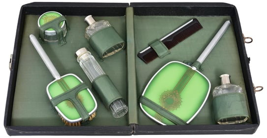 Art Deco Celluloid Travel Dressing Table Set