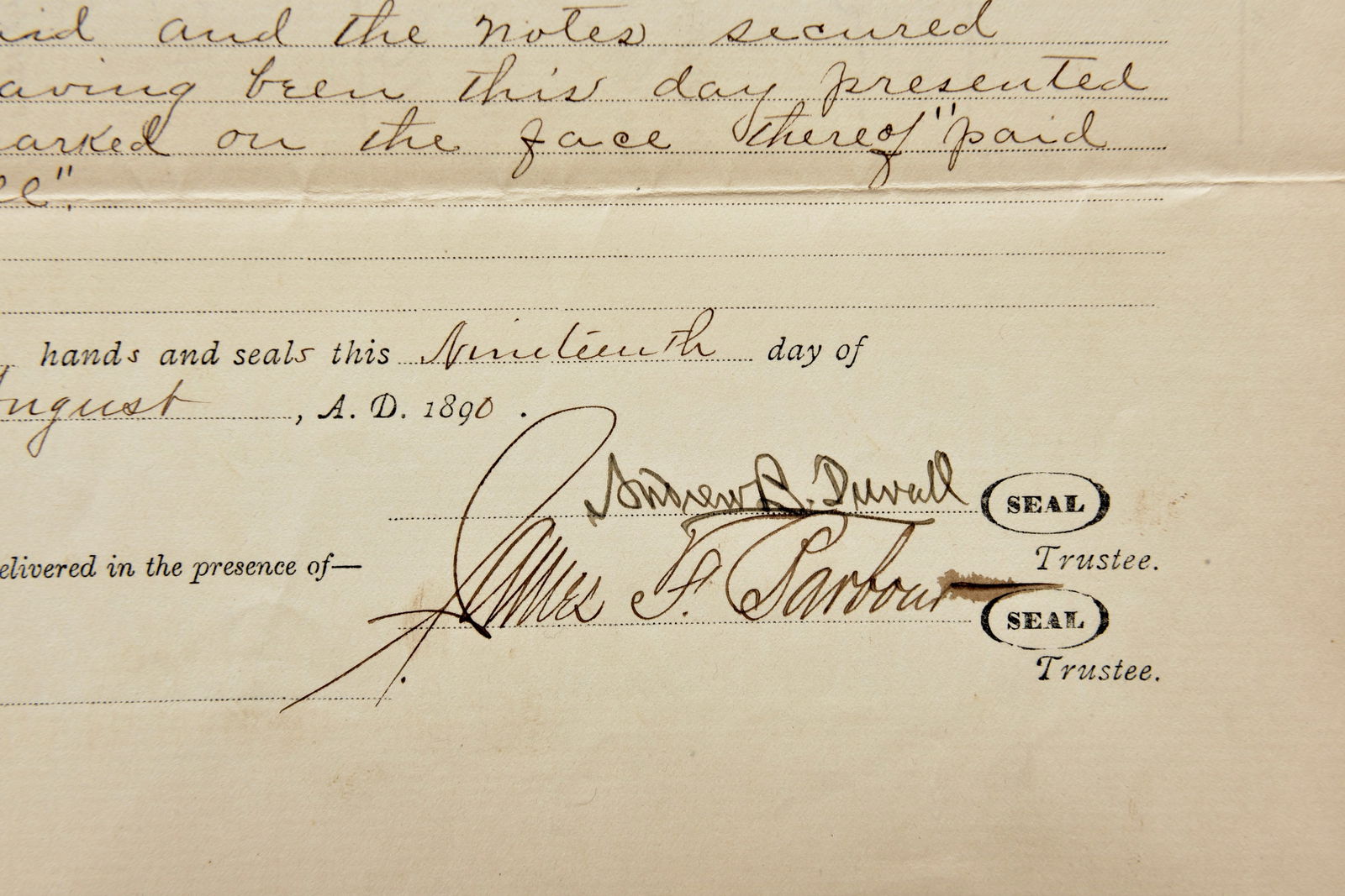 Bruce Blanche Signed Deed Dated 1890 - 3