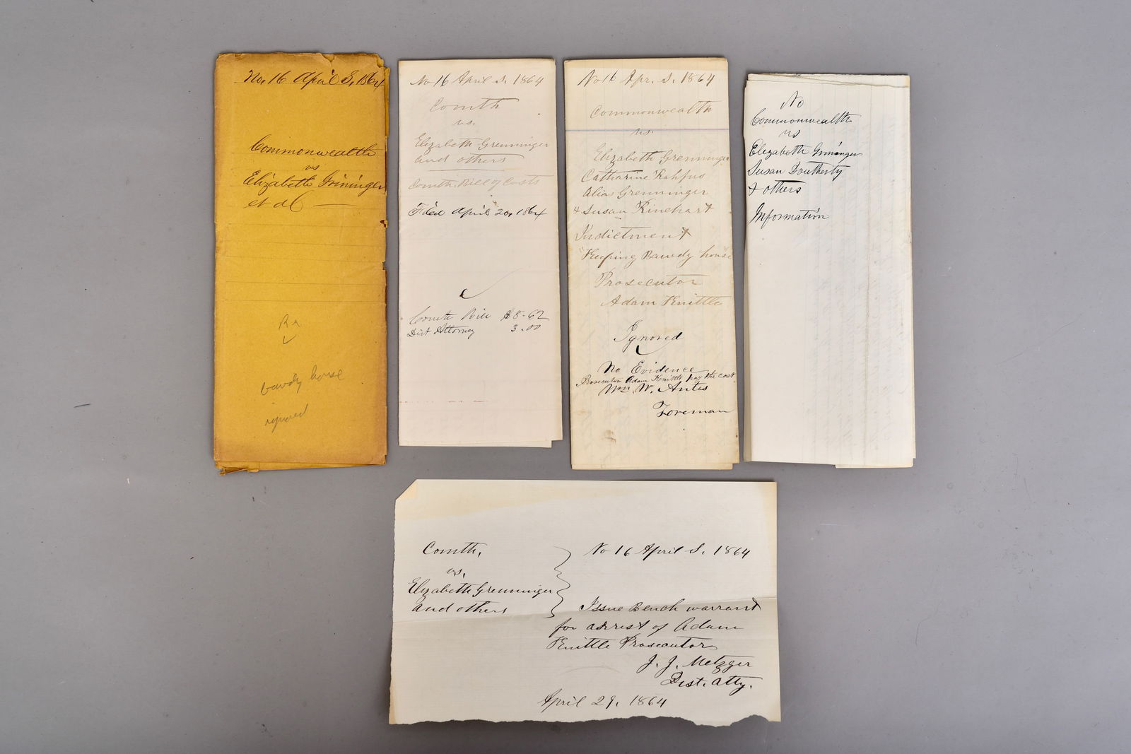 1864 Brothel Fornication Bawdy House Court Documents (1 of 20)