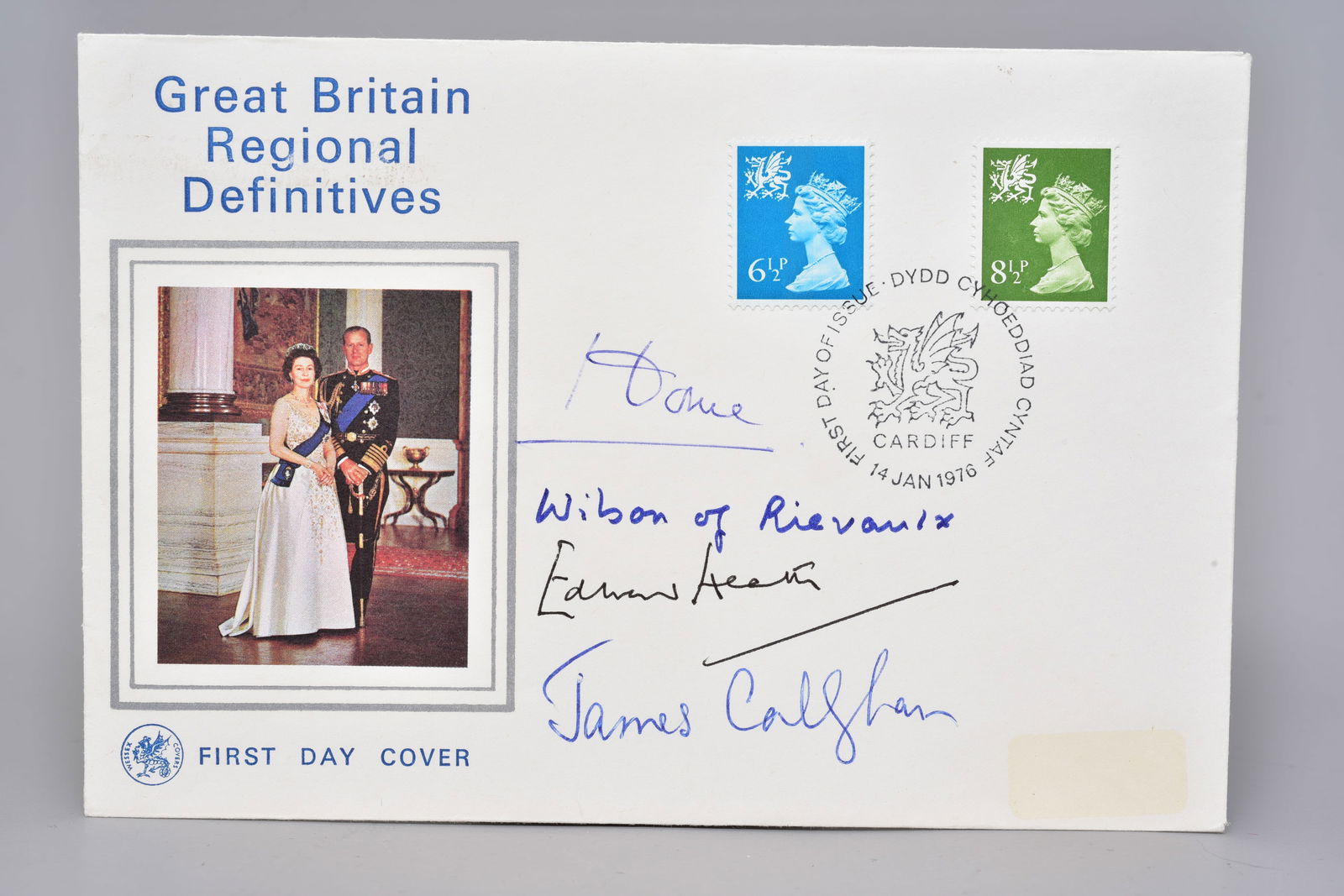 Four Prime Ministers Signed British First Day Cover — Callaghan, Heath, Wilson and Home (1 of 4)