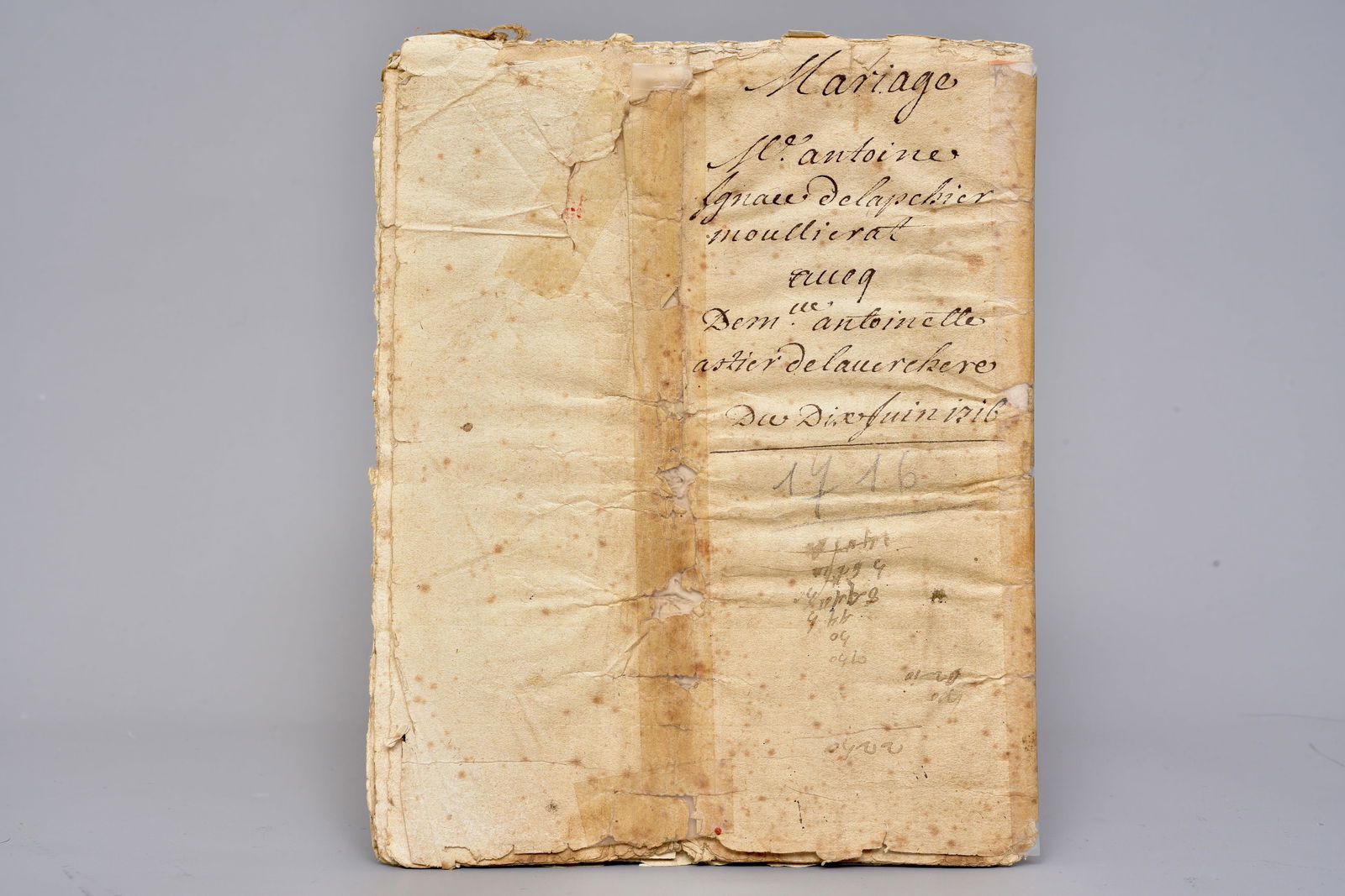 1716 Marriage Contract for Provincial Nobles (1 of 14)