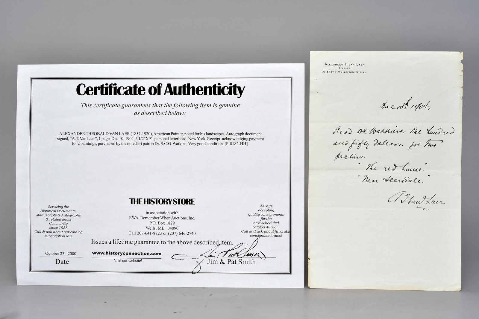 1904 Alexander Van Laer American Painter Art Receipt (1 of 7)