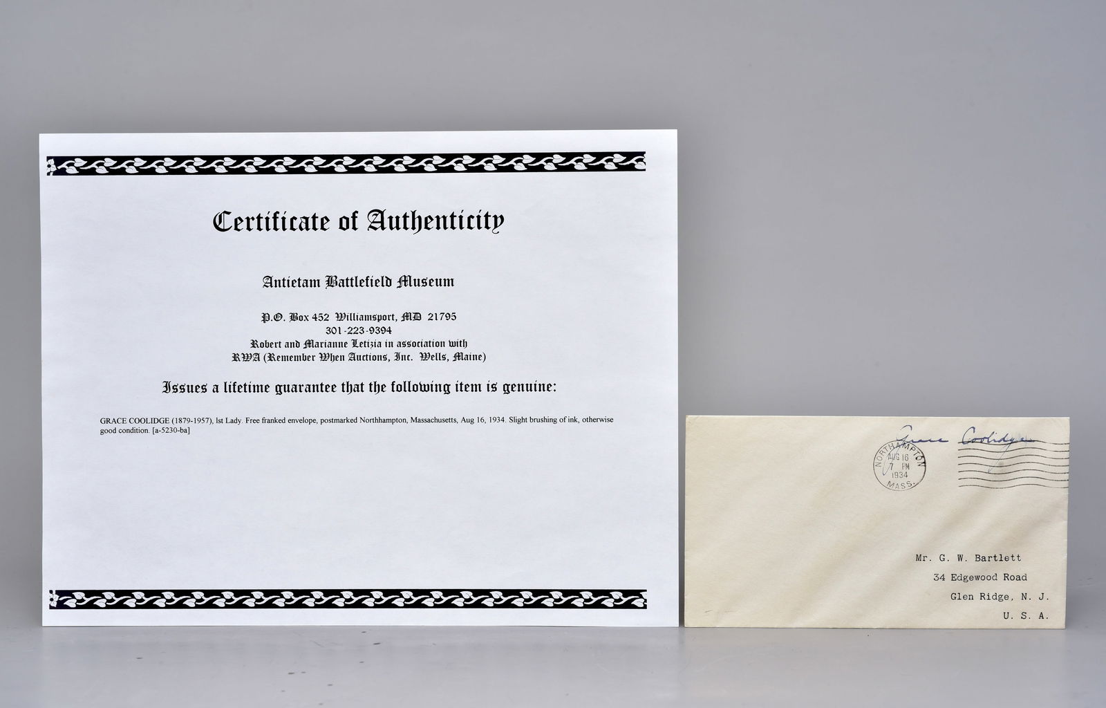 Signature of First Lady Grace Coolidge (1 of 5)