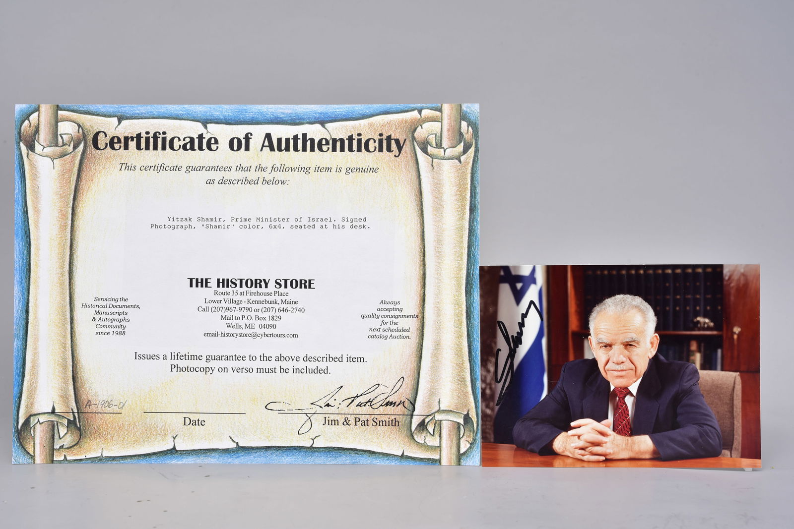 Yitzak Shamir Signed Photograph, Former Prime Minister of Israel (1 of 5)