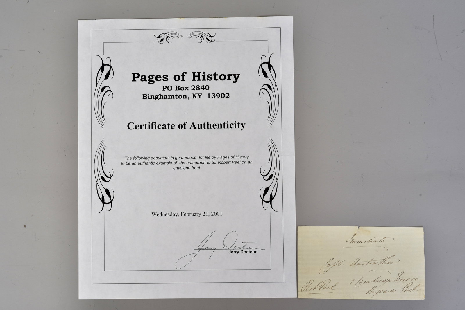 Sir Robert Peel, British Prime Minister Signature (1 of 7)