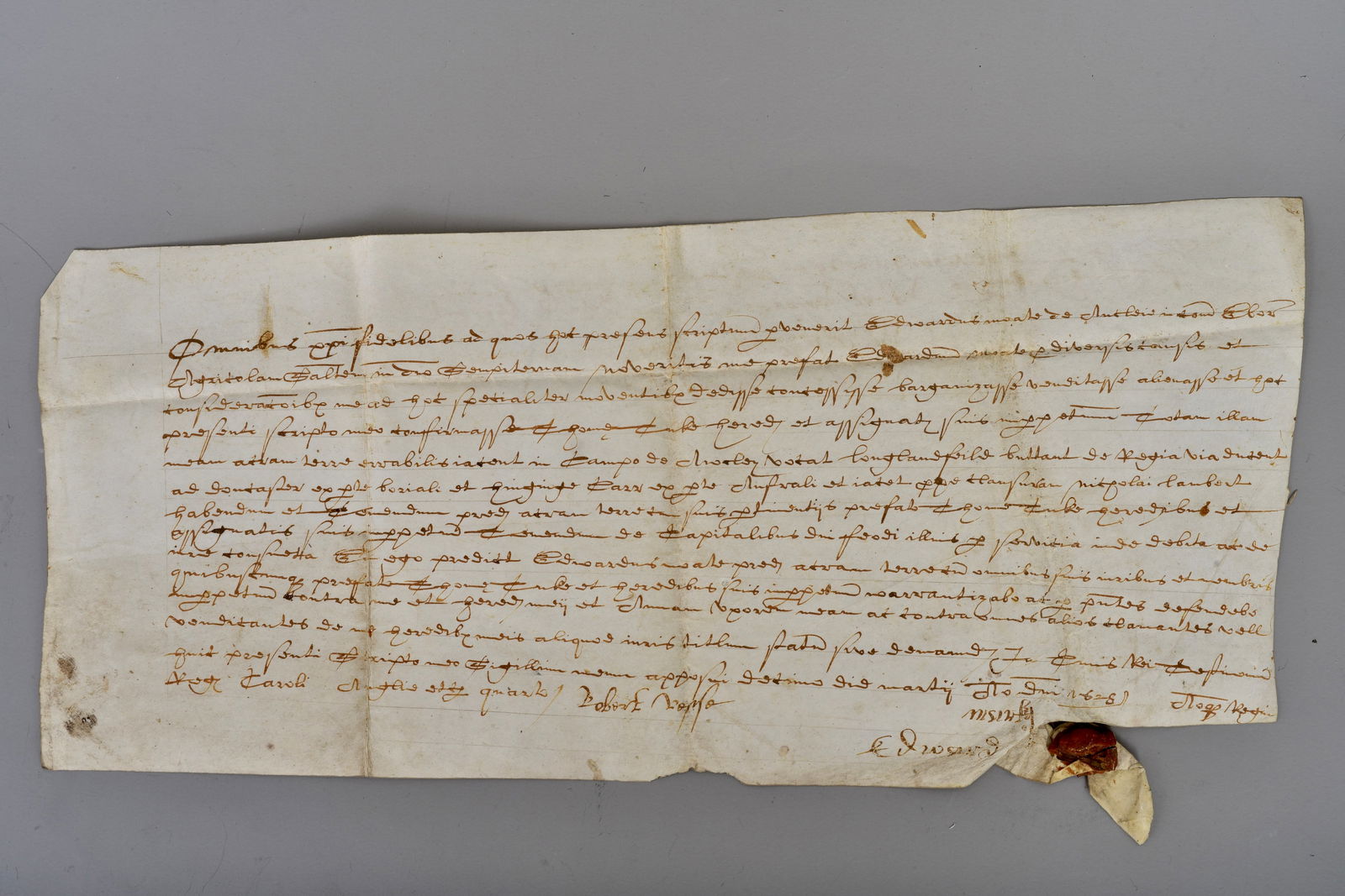 1568 Latin Notarial Deed on Parchment With Original Seal (1 of 7)