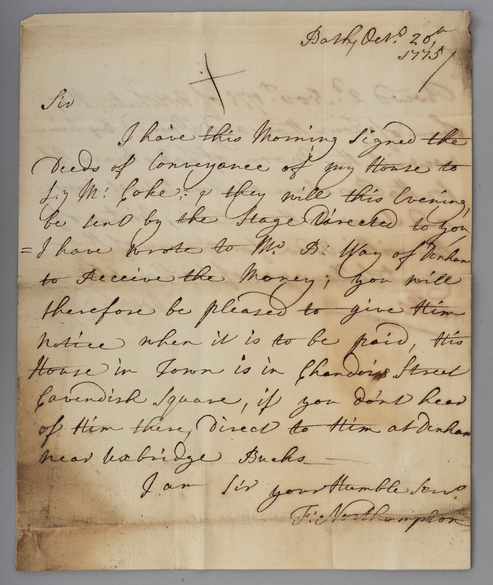 1775 The Countess of Northampton Letter (1 of 6)