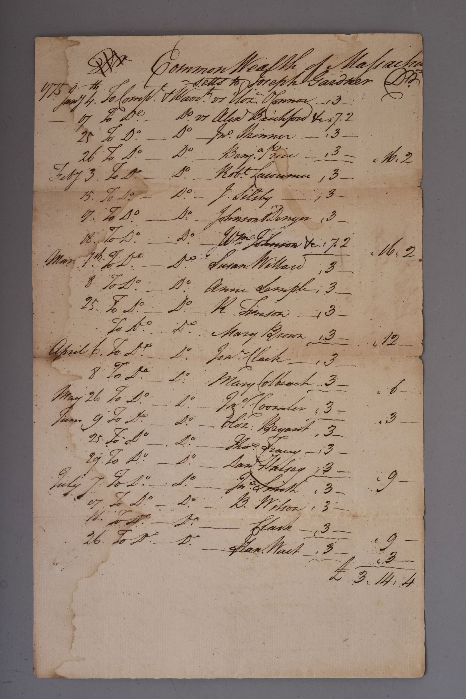 1775 American Revolutionary War Manuscript (1 of 3)