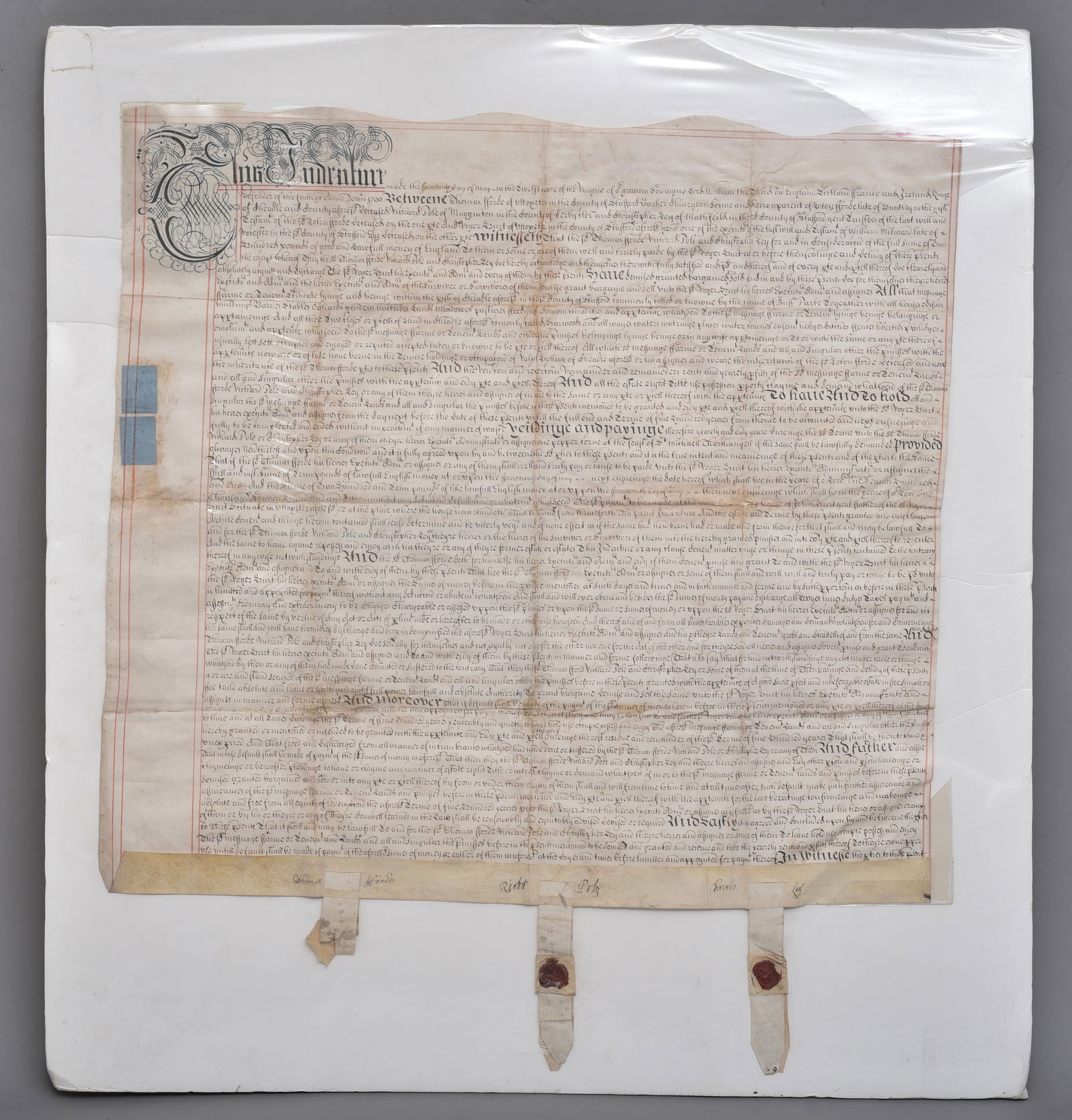 1700 English Vellum Land Indenture (1 of 14)