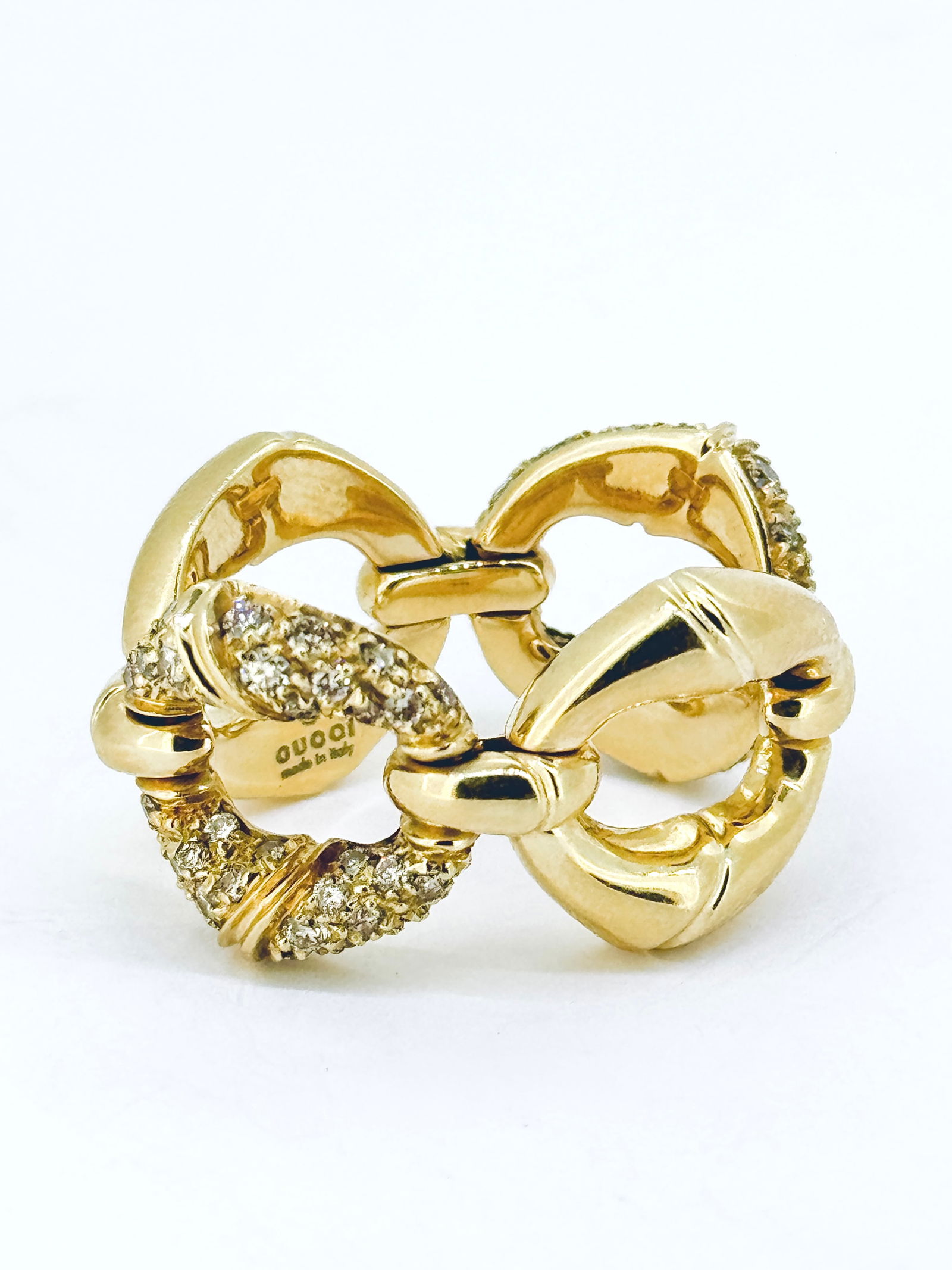 Exquisite Gucci Bamboo Collection Diamond Ring in 18K Yellow Gold (1 of 4)